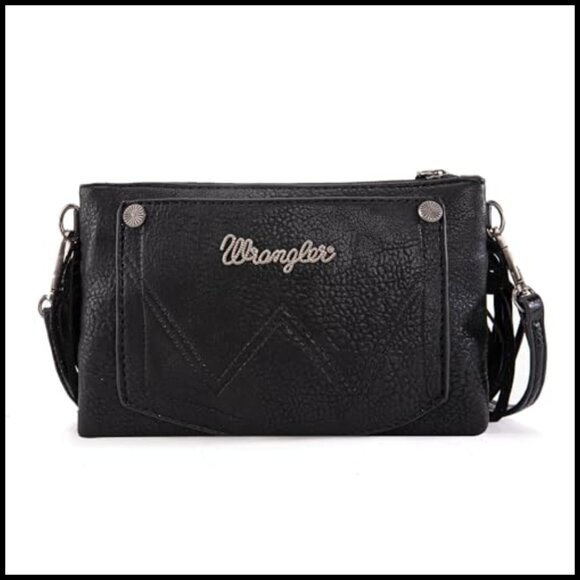 Faux Leather Crossbody Wristlet Bag Western Fringe Purse Adjustable Strap - Picture 5 of 7